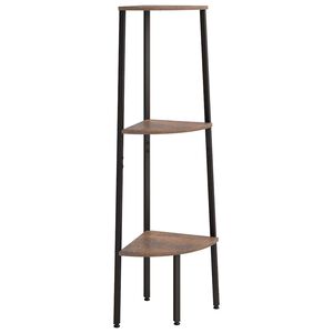 vidaXL Hoekkastje met 3 schappen 45,5x31,5x120 cm donkerbruin en zwart