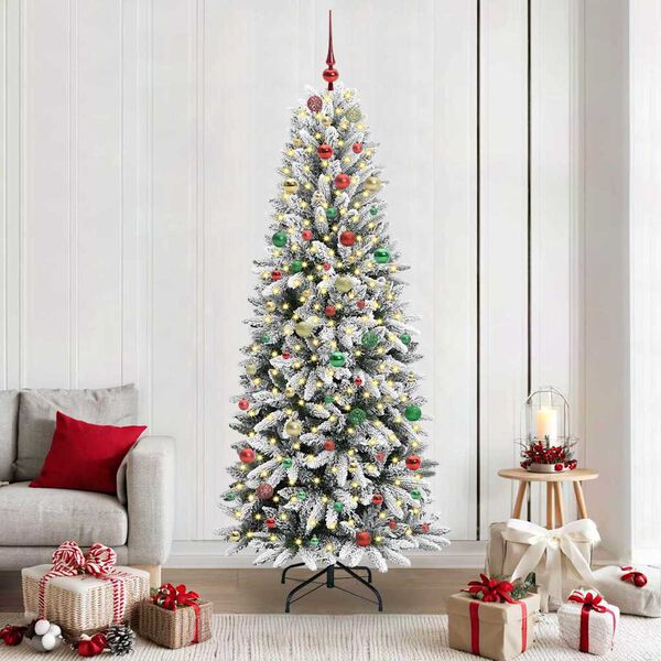 vidaXL Kunstkerstboom met 300 LED met standaard Wit 78 x 78 x 210 cm
