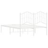 vidaXL Bedframe met hoofdbord metaal wit 120x200 cm