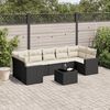 vidaXL 8-delige Loungeset met kussens poly rattan zwart