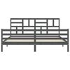 vidaXL Bedframe met hoofdbord massief hout grijs 200x200 cm