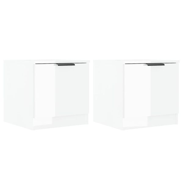 vidaXL Nachtkastjes 2 st 40x39x40 cm hoogglans wit