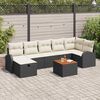 vidaXL Tuin Sofa Set met kussen met opslag 8 pcs Zwart Poly riet