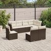 vidaXL 8-delige Loungeset met kussens poly rattan bruin