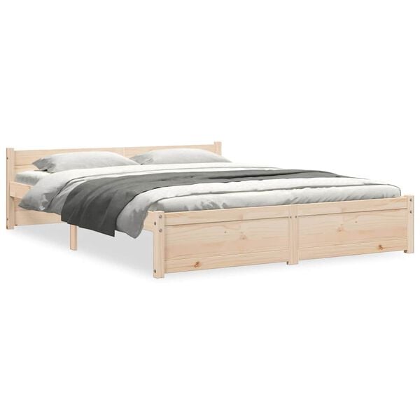 vidaXL Bedframe zonder matras massief hout 140x200 cm