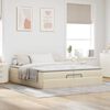 vidaXL Ottoman bed met matrassen 200x200cm stof cr&egrave;mekleurig