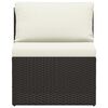 vidaXL 4-delige Loungeset met kussens poly rattan bruin