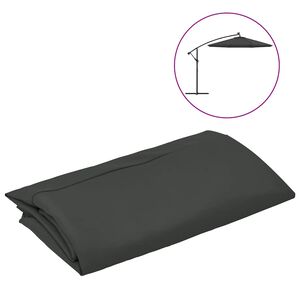 vidaXL Vervangingsdoek voor zweefparasol 300 cm antracietkleurig