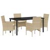 vidaXL Tuin eettafelset 5 st Beige poly rattan