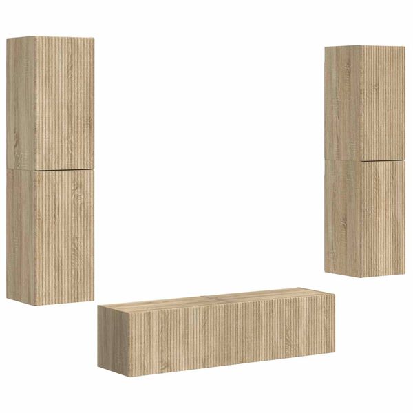 vidaXL Tv-meubelset 6 pcs Sonoma Eiken Bewerkt hout