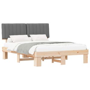 vidaXL Bedframe met Gevoerd Hoofdgedeelte Lichtgrijs 150 x 200 cm