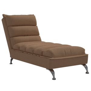 vidaXL Chaise longue met kussens stof bruin