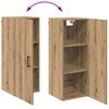 vidaXL Highboard Artisan Eiken 34,5 x 34 x 180 cm Bewerkt hout