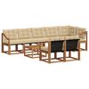 vidaXL Buiten bankenset met kussen 9 pcs Natuurlijk en Beige