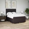vidaXL Boxspring met matras stof donkerbruin 140x190 cm