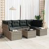 vidaXL Tuin Sofa Set met kussen 7 pcs Grijs poly rattan