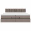 vidaXL Ottoman bed met matras 200x200 cm stof taupe