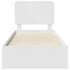 vidaXL Bedframe met hoofdeinde met lade Wit 90 x 190 cm Bewerkt hout