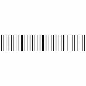 vidaXL Hondenpoort 4 st Zwart 100 x 80 cm Gegalvaniseerd staal