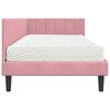 vidaXL Hoekbedframe met matras met hoofdeinde Roze 90 x 200 cm Fluweel