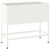 vidaXL Verhoogde Tuin Plantbak Wit 60 x 26 x 45 cm Staal