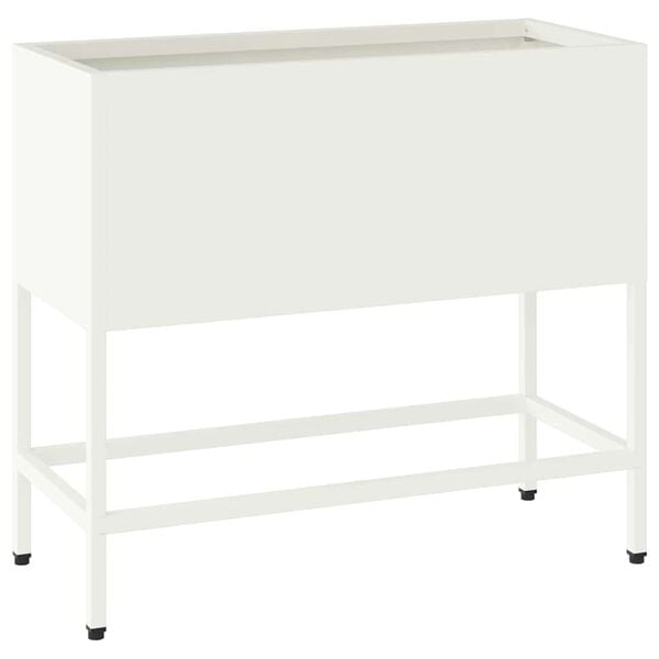 vidaXL Verhoogde Tuin Plantbak Wit 60 x 26 x 45 cm Staal