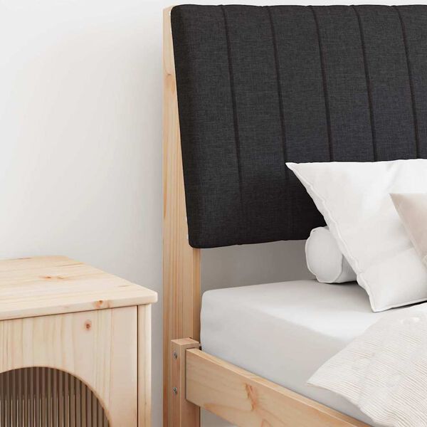 vidaXL Gestoffeerd hoofdbord Zwart 100 cm Massief grenenhout