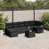 vidaXL 8-delige Loungeset met kussens poly rattan zwart