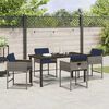 vidaXL Tuin eettafelset met kussen 5 pcs Grijs poly rattan