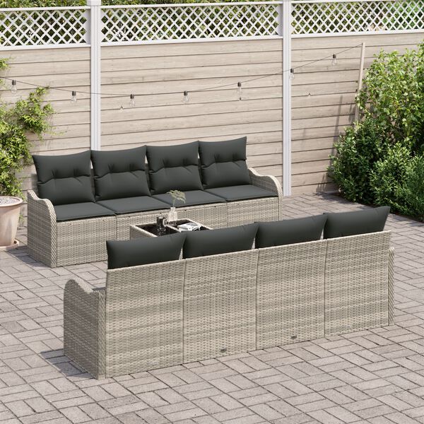 vidaXL Tuin Sofa Set Lichtgrijs 55 x 55 x 37 cm poly rattan