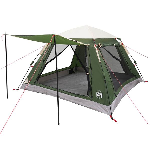 vidaXL Directe Tent met opslag Groen 205 x 205 x 143 cm Staal