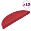 vidaXL Trapmatten 10 st 56x17x3 cm R&ouml;d Halfrond