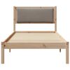 vidaXL Bedframe met hoofdeinde Taupe 100 x 200 cm Massief grenenhout