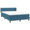 vidaXL Boxspring met matras fluweel donkerblauw 140x210 cm
