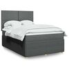 vidaXL Boxspring met matras stof donkergrijs 160x200 cm