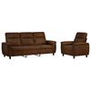 vidaXL Bankstel 2 st Bruin Nep Suede Leer