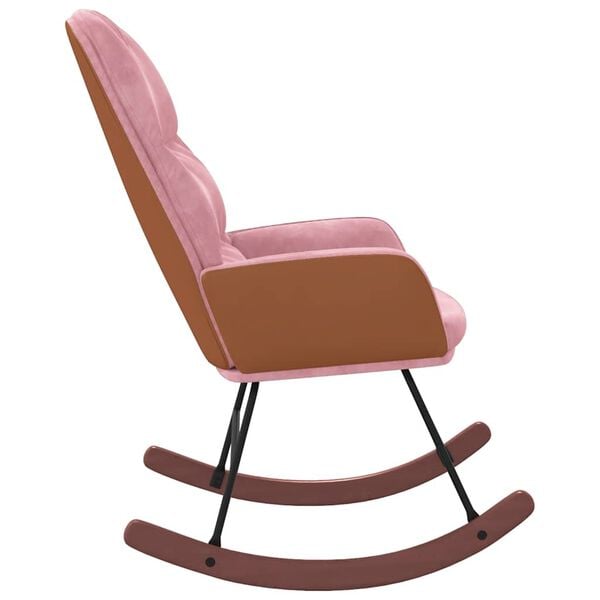 vidaXL Schommelstoel fluweel roze