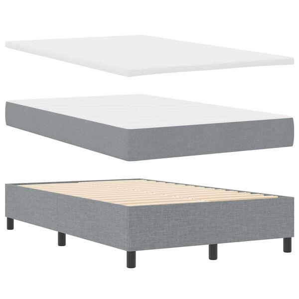 vidaXL Boxspringbed met matras Lichtgrijs 120 x 200 cm Stof