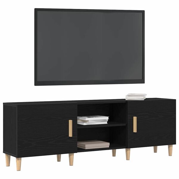 vidaXL TV-kast Zwart Eiken 150 x 30 x 50 cm Bewerkt hout