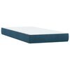 vidaXL Boxspring met matras fluweel donkerblauw 80x210 cm