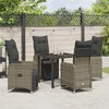 vidaXL Tuin eettafelset met kussen 5 pcs Beige poly rattan