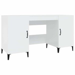 vidaXL Bureau 140x50x75 cm bewerkt hout hoogglans wit