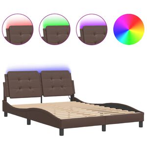 vidaXL Bedframe met LED zonder matras "Zadar" bruin 120x200 cm