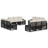 vidaXL Tuinbankenset 12 st Zwart poly rattan
