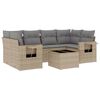 vidaXL 7-delige Loungeset met kussens poly rattan beige