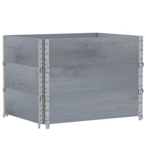 vidaXL Palletopzetranden 3 st 80x60 cm massief grenenhout grijs