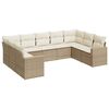vidaXL 9-delige Loungeset met kussens poly rattan beige