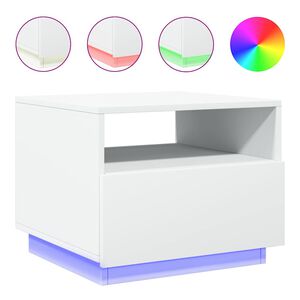 vidaXL Salontafel met LED-verlichting 50x49x40 cm wit