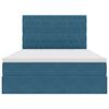 vidaXL Opbergbed met LED met matras Donkerblauw 140 x 190 cm Fluweel
