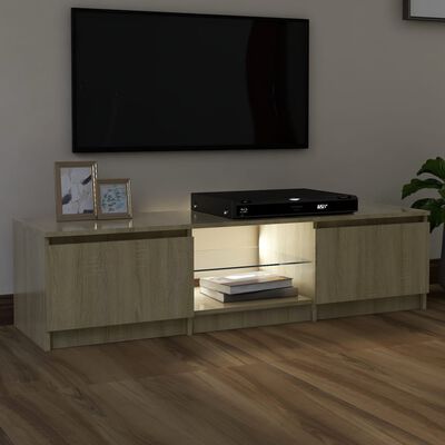 vidaXL Tv-meubel met LED-verlichting 140x40x35,5 cm sonoma eikenkleur